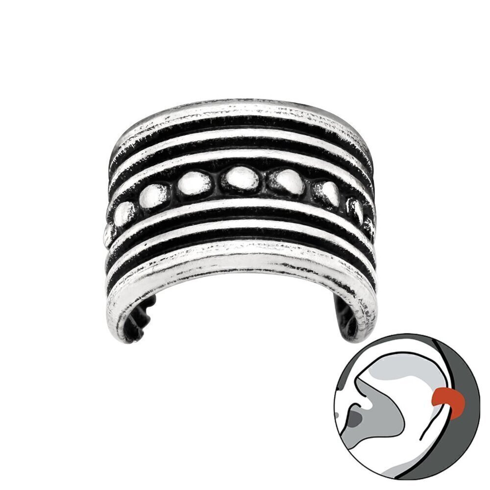 Sterling Silver Semi Wide Ear Cuff​
